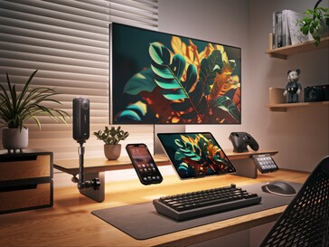 Support d'écran LED intelligent avec accessoires.