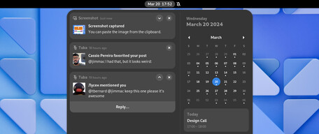 Les notifications contiennent désormais l'application associée (Image : GNOME).
