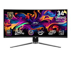 Le MPG 341CQPX est l&#039;un des deux moniteurs QD-OLED de 34 pouces présentés par MSI cette année. (Source de l&#039;image : MSI)