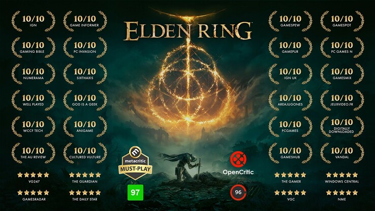 Elden Ring a été très apprécié par de nombreux critiques. (Source de l'image : @ELDENRING)