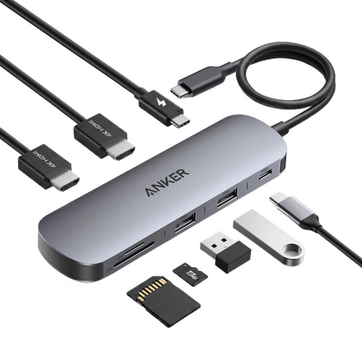 Le hub USB-C Anker Nano (8-en-1, double affichage)
