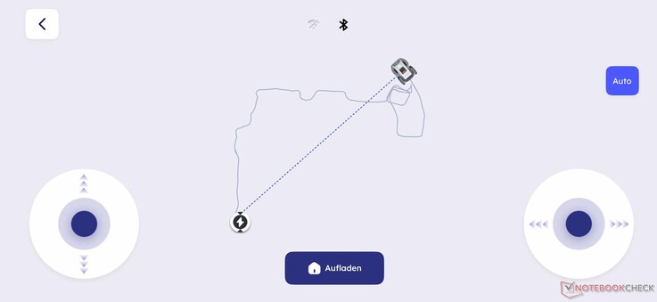 Cartographie manuelle avec l'Anthbot M9 - y compris des boucles autour d'un îlot de fleurs après une cartographie par l'IA.