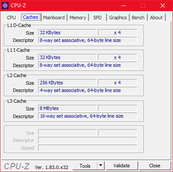 Lenovo ThinkPad T490 - CPU-Z : caches.