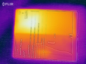 Relevé thermique de l'écran intérieur du Galaxy Z Fold2.