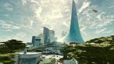 La ville de New Atlantis dans le jeu est la plus grande jamais construite par Bethesda (Image Source : Bethesda)