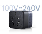 Le chargeur Ugreen X575 est compatible avec une large plage de tensions. Photo : image promotionnelle montrant la face inférieure de l'adaptateur.