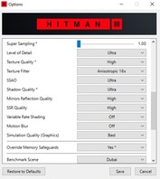 Paramètres maximums