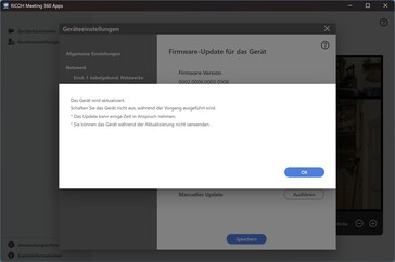 Ricoh app : Mise à jour du micrologiciel