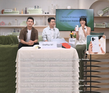 Une capture d'écran de la session de dévoilement en direct du OnePlus 15T (machine translated)