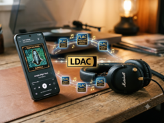 Le smartphone diffuse de la musique en haute résolution sur le casque