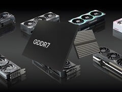 Mémoire GDDR7 montrée avec les GPU de la série Nvidia RTX 50 (Image source : Memphis Electronic, Nvidia Blog with edits)