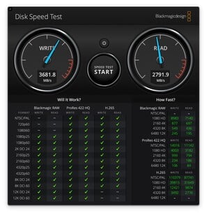 MacBook Air M1 : Test de vitesse Blackmagic Disk