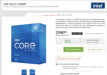 Alors que l'Intel Core i5-10600KF est 100 euros (~118 $) moins cher