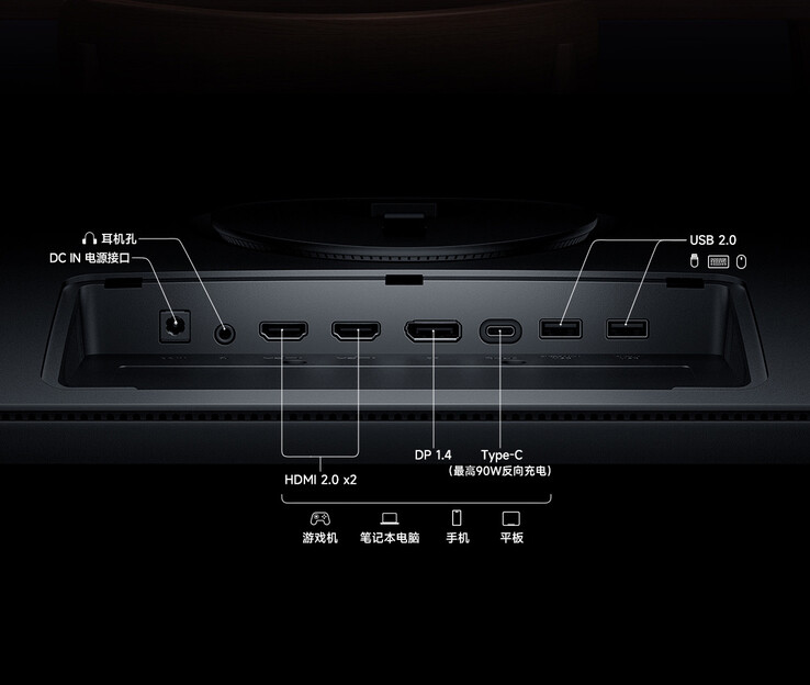 Ports de connectivité de l'écran Redmi A27U 2026 Type-C (Image source : Xiaomi)