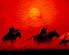 Silhouette des personnages de Red Dead Redemption 2 à cheval. (Source de l'image : Rockstar)