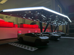 Tesla prévoit un design futuriste de station de superchargeurs Cyber Canopy. (Source de l'image : Max de Zegher/X)