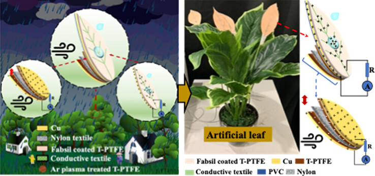 Trois petits générateurs d'électricité par friction permettent d'allumer des diodes électroluminescentes. (Source : ACS Sustainable Chem. Eng.)