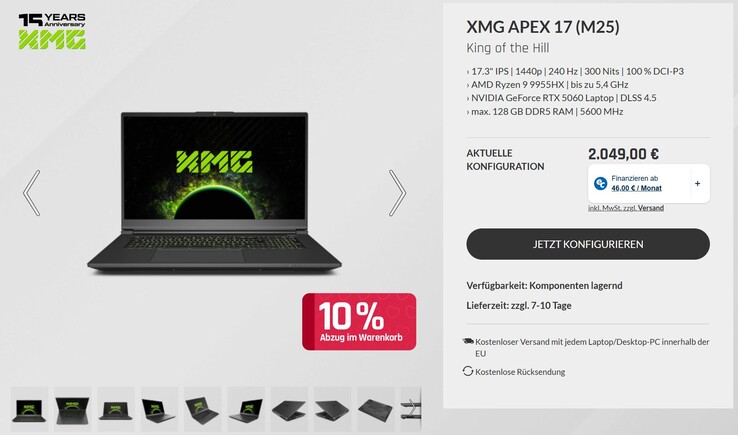 Apex 17 à partir de €2.049 maintenant