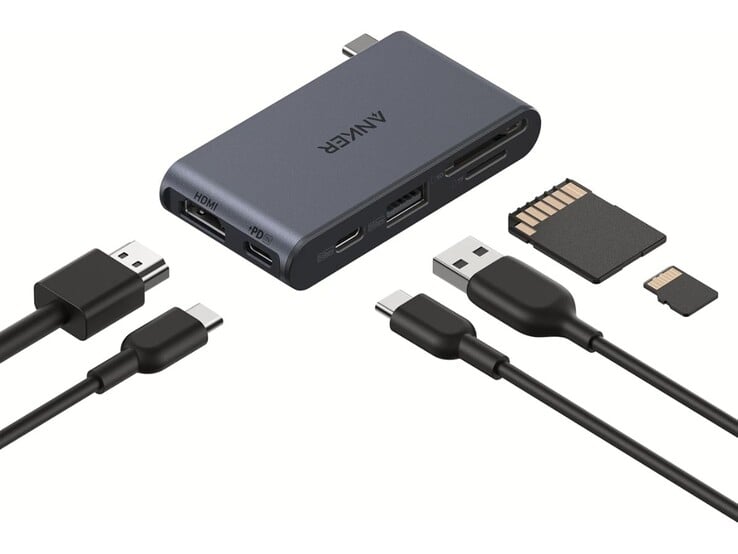 Le hub USB-C Anker Nano (6-en-1, 5Gbps). (Source de l'image : Anker)