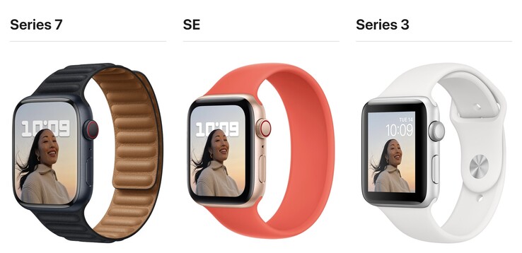 Apple Montres actuellement répertoriées dans la boutique officielle. (Image source : Apple)