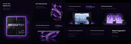 Principales caractéristiques de la tablette