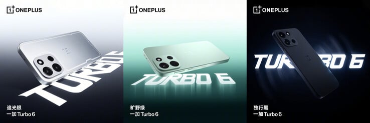 Les trois couleurs du Turbo 6 (Image source : OnePlus)