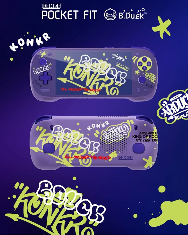 L'édition Konkr Pocket Fit Elite B.Duck abandonne le jaune pour le violet (Source : Ayaneo)