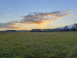 Coucher de soleil avec l'objectif principal