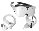Les lunettes de réalité virtuelle Sharp Xrostella VR1 et les contrôleurs peuvent être utilisés avec des smartphones et des PC. (Source de l'image : Sharp)