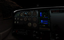 X-Plane 11 - Cockpit de nuit du Cessna 172SP (source: Laminar Research).