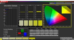 Saturation CalMAN calibrée (espace couleur cible P3)