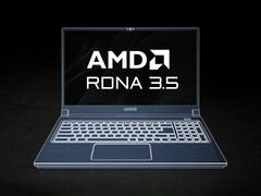 Le RDNA 3.5 pourrait être utilisé jusqu'en 2029. En photo : Un rendu montrant un ordinateur portable de jeu AMD. (Source de l'image : AMD - édité)
