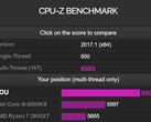 AMD Ryzen 7 5800X Zen 3 CPU-Z benchmark (Source : CPU-Z)