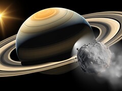 Une illustration montre un astéroïde troyen qui suit Saturne. (Source de l&#039;image : Robert Lea - Canva)