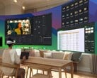 Un utilisateur utilise un bureau virtuel à l'aide du casque Apple Vision Pro (Source de l'image : Apple)