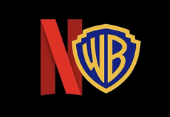 Une fusion avec WB HBO Max ferait de Netflix la première plateforme de diffusion en continu. Les logos de Netflix et de WB sont illustrés. (Source de l'image : @actionecomics sur X)