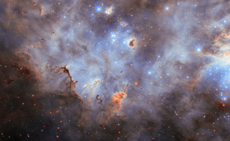 Image de N11 capturée par Webb (Source de l'image : ESA/Hubble, NASA, C. Murray, et J. Maíz Apellániz)