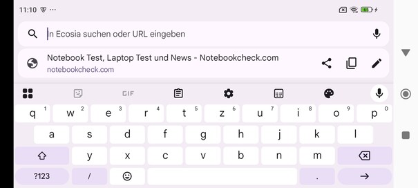 Clavier en mode paysage