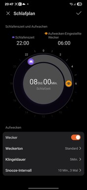 Honor Santé : Fonctions de suivi du sommeil