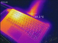 Dell Latitude 7400 2-en-1 - Relevé thermique, côté (sollicitations maximales).