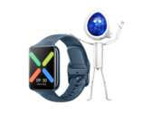 La "OPPO Watch 2" avec une mascotte d'Ambiq. (Source : Ambiq)