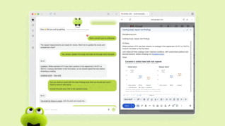 A Dot examine les nouvelles données de test, met à jour une analyse et prépare un brouillon d’e-mail présentant les résultats pour approbation humaine.