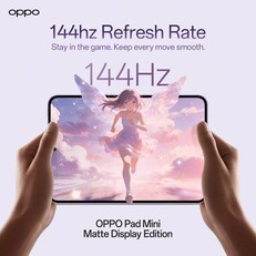 Écran 144 Hz de l’Oppo Pad Mini
