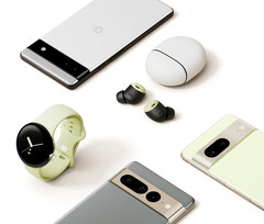 La Pixel Watch aux côtés de la Pixel 6a, des Pixel Buds Pro et de la série Pixel 7. (Image source : Google)