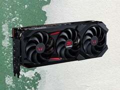 La Radeon RX 9070 GRE serait une version réduite de la RX 9070 (PowerColor RX 9070 en photo). (Source de l&#039;image : PowerColor, Unsplash, édité) 