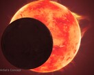 Concept d'artiste de la planète TRAPPIST-1 d tournant autour de son étoile (Source de l'image : NASA, ESA, CSA, Joseph Olmsted, et STScI)