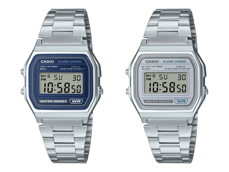 Les montres Casio Vintage A158WEA-2 (à gauche) et A158WEA-7 (à droite)