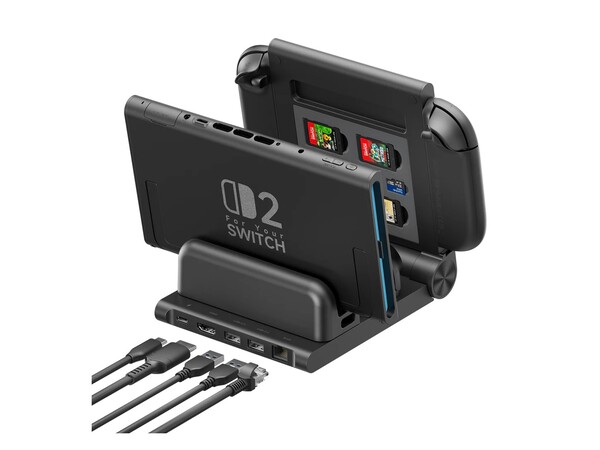 La nouvelle station d'accueil de Jsaux permet de recharger quatre Joy-Cons en même temps.