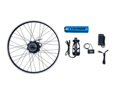 Le kit e-bike LUCIIDA contient une roue motorisée et un écran LCD monté sur le guidon. (Source de l&#039;image : LUCIIDA)