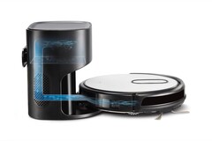 L'aspirateur robot Medion S40 est livré avec une station d'accueil autovidante. (Image source : Medion)